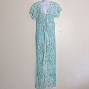 Kendall & Kylie lace lingerie robe aqua size medium